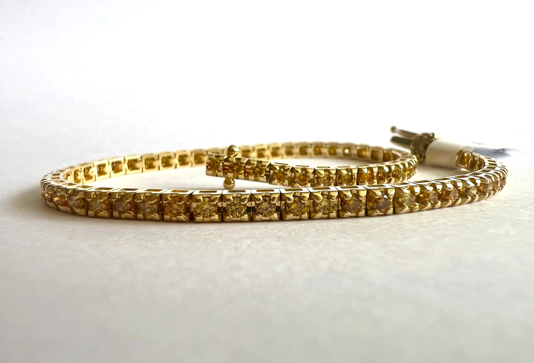 YELLOW DIAMONDS TENNIS BRACELET TENIS ZAPESTNICA Z RUMENIMI DIMANTI 1 DIAMANTNA TENIS ZAPESTNICA